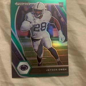 Jayson Oweh football card. 2.5 inches by 3.5 inches (6.4 cm x 8.9 cm).